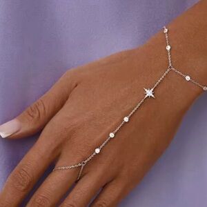 Hand Chain Finger Ring Slave Cuff Bracelet Dainty Bracelet